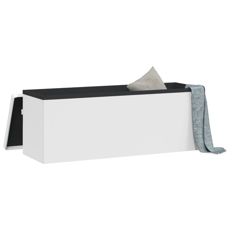 Bancă de depozitare pliabilă, alb, PVC