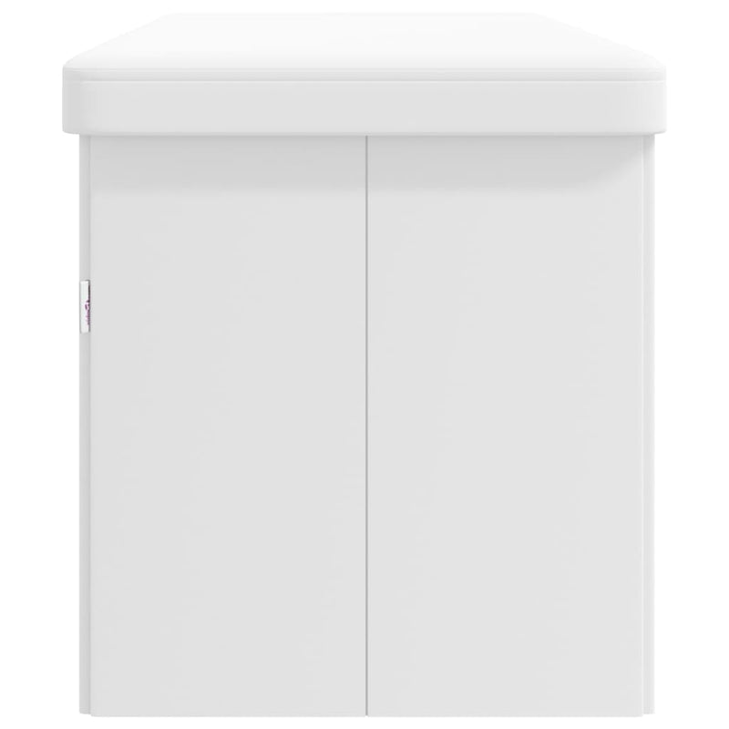 Bancă de depozitare pliabilă, alb, PVC