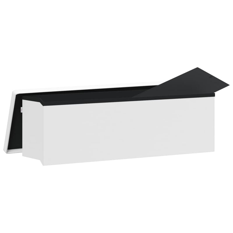 Bancă de depozitare pliabilă, alb, PVC