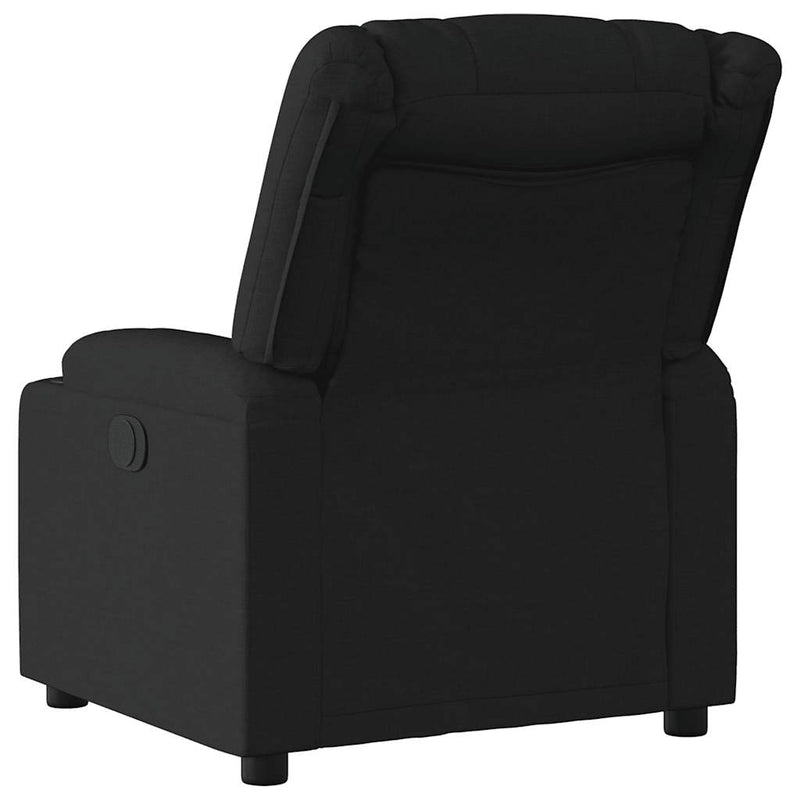 Fotoliu rabatabil electric, negru, material textil