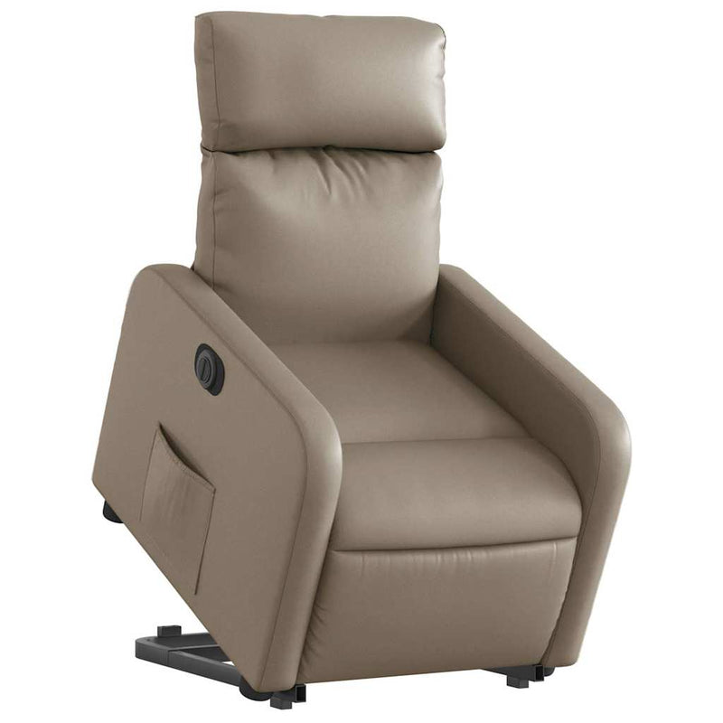 Fotoliu rabatabil electric cu ridicare, cappuccino