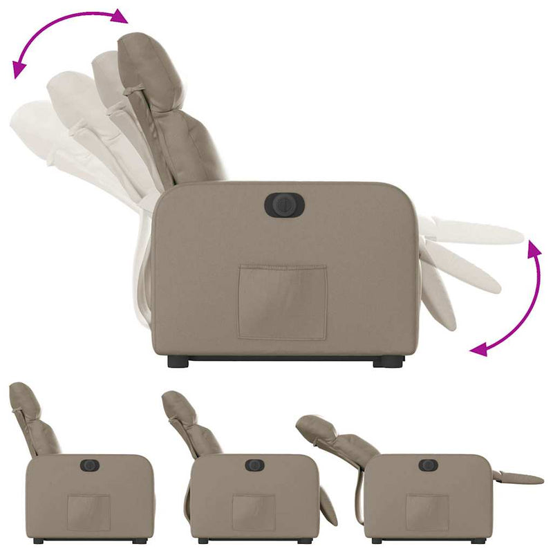 Fotoliu rabatabil electric cu ridicare, cappuccino
