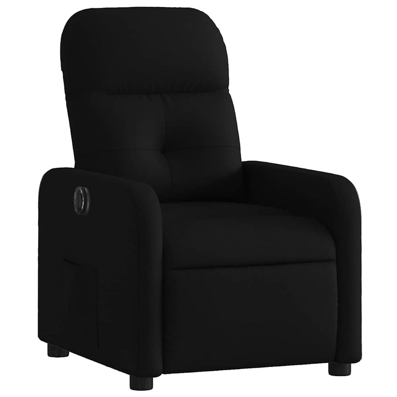Fotoliu rabatabil electric, negru, material textil