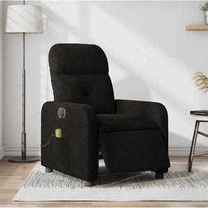Fotoliu electric de masaj rabatabil, negru, textil