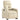 Fotoliu electric rabatabil cu ridicare, crem, textil