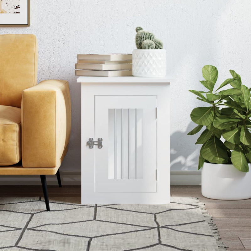 Mobilier tip ladă pentru câini, alb, 45x62x59 cm lemn prelucrat