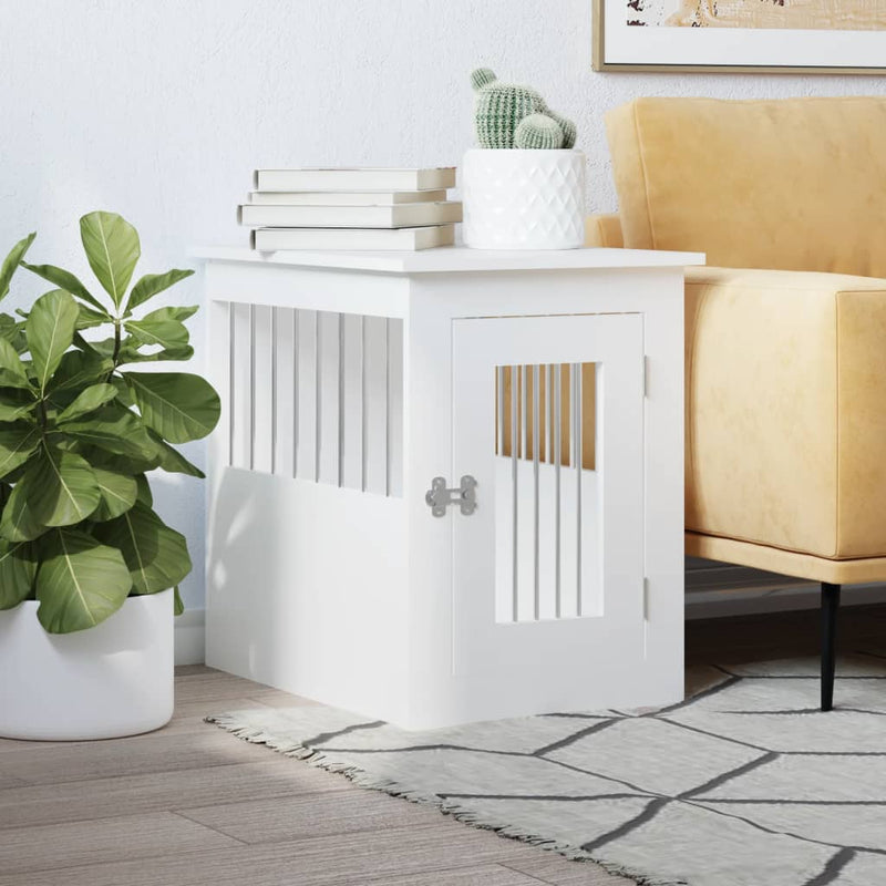 Mobilier tip ladă pentru câini, alb, 45x62x59 cm lemn prelucrat