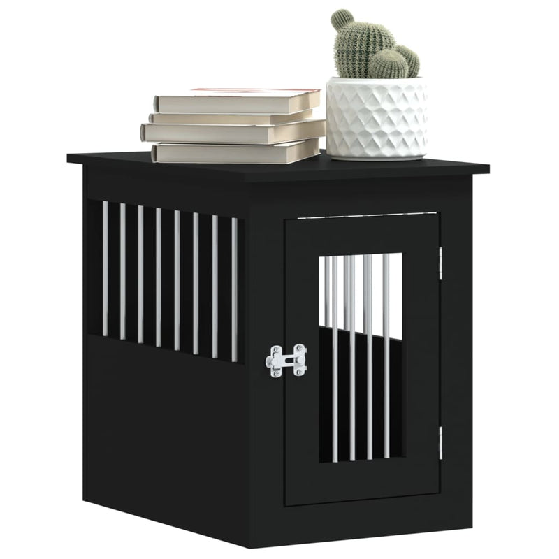 Mobilier tip ladă pentru câini negru 45x62x59 cm lemn prelucrat