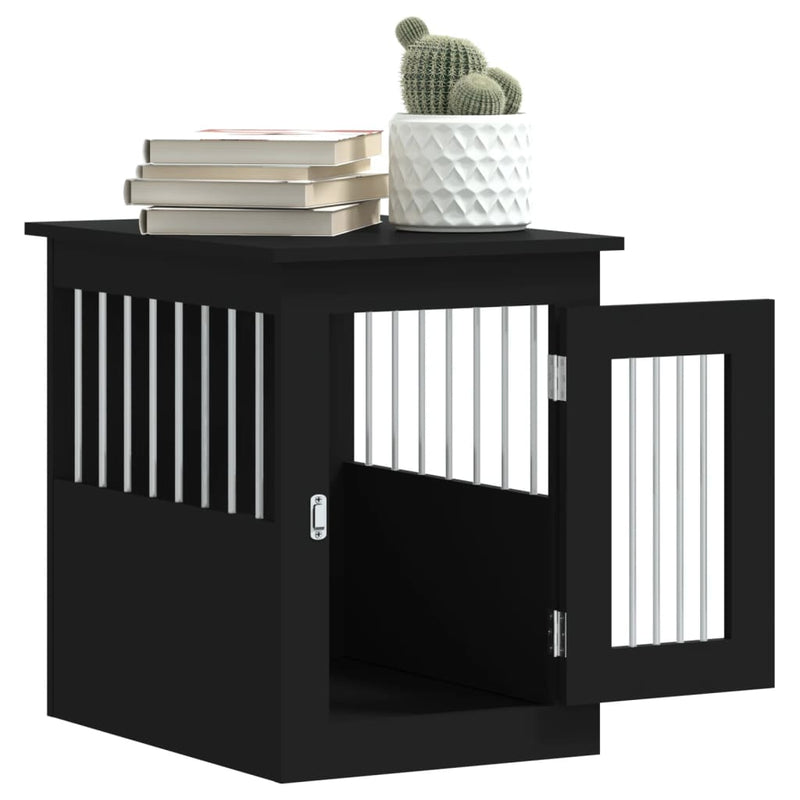 Mobilier tip ladă pentru câini negru 45x62x59 cm lemn prelucrat