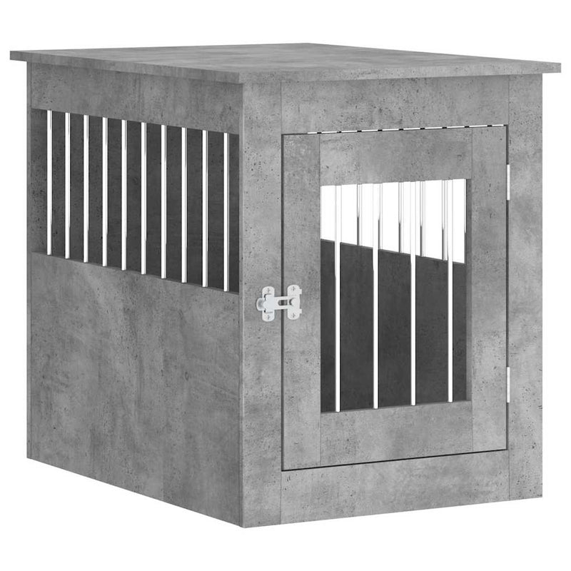 Ladă pentru câini, gri beton, 55x75x65 cm, lemn compozit