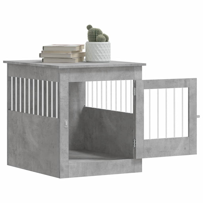 Ladă pentru câini, gri beton, 64,5x80x71 cm, lemn compozit