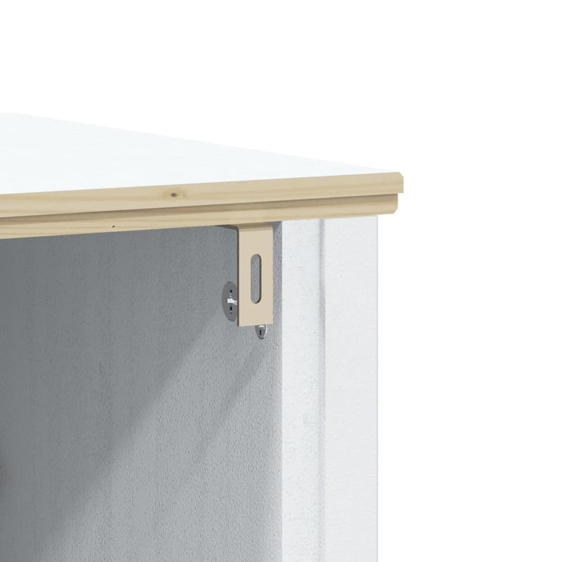 Set mobilier baie „BERG”, 2 piese, alb, lemn masiv de pin