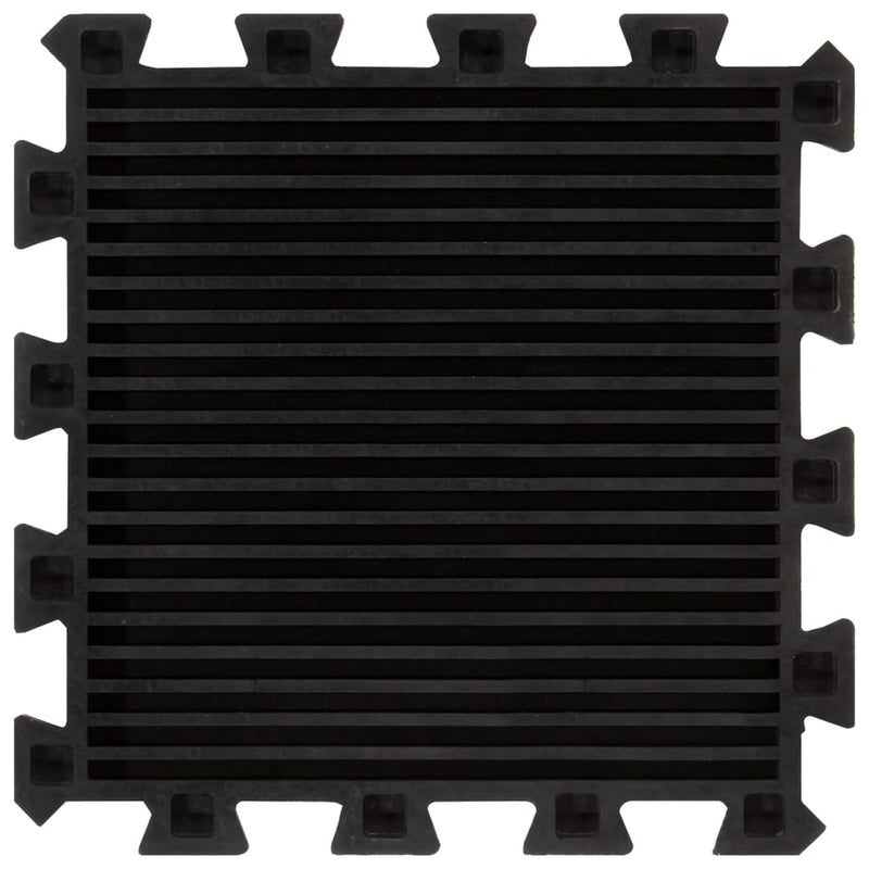 Plăci de podea din cauciuc, 9 buc., negru, 16 mm, 30x30 cm
