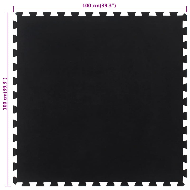 Placă de podea din cauciuc, negru, 12 mm, 100x100 cm