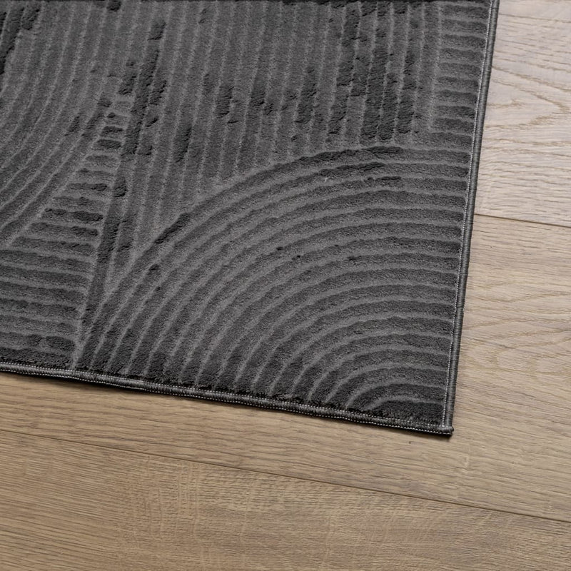 Covor IZA aspect scandinav cu fire scurte, antracit,100x200cm