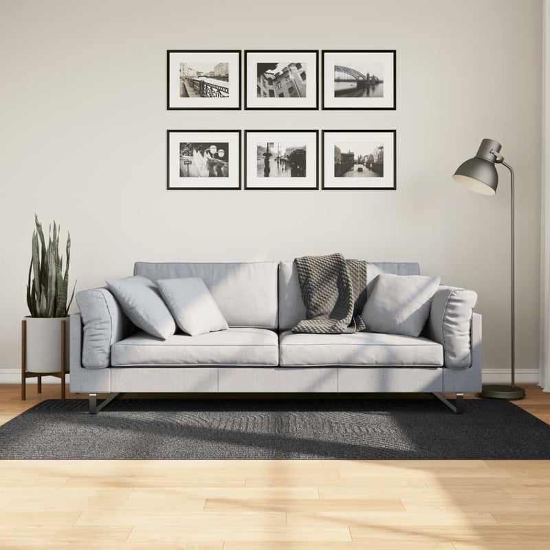 Covor IZA aspect scandinav cu fire scurte, antracit,100x200cm