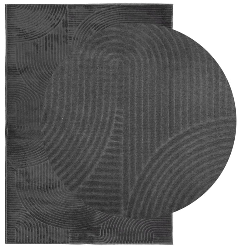 Covor IZA aspect scandinav cu fire scurte, antracit,120x170cm