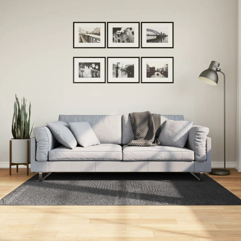 Covor IZA aspect scandinav cu fire scurte, antracit,120x170cm
