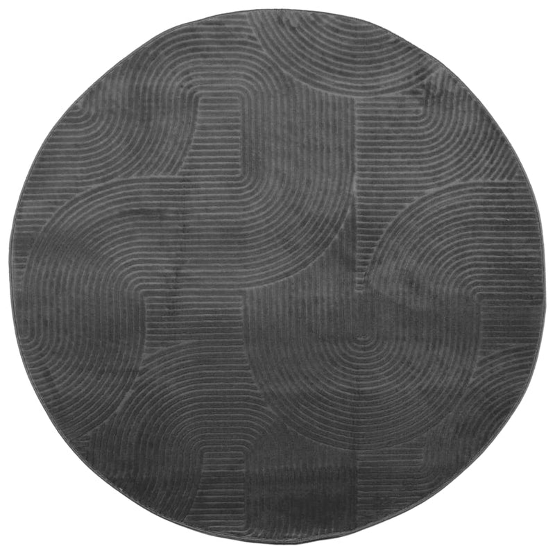 Covor IZA aspect scandinav, cu fire scurte, antracit, Ø 120cm