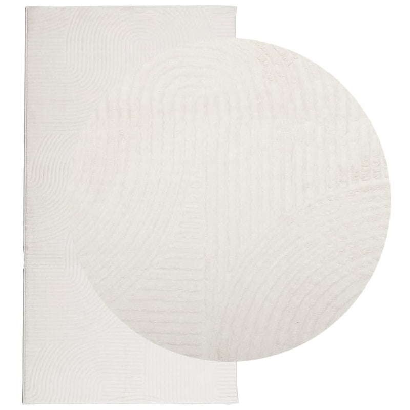 Covor IZA aspect scandinav, cu fire scurte, crem, 80x150 cm