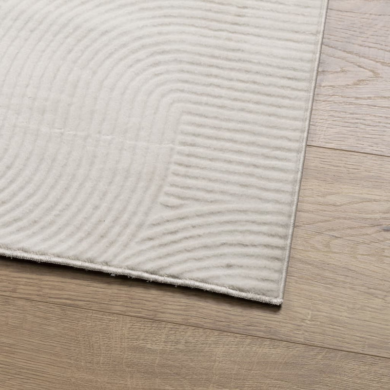Covor IZA aspect scandinav, cu fire scurte, crem, 80x150 cm