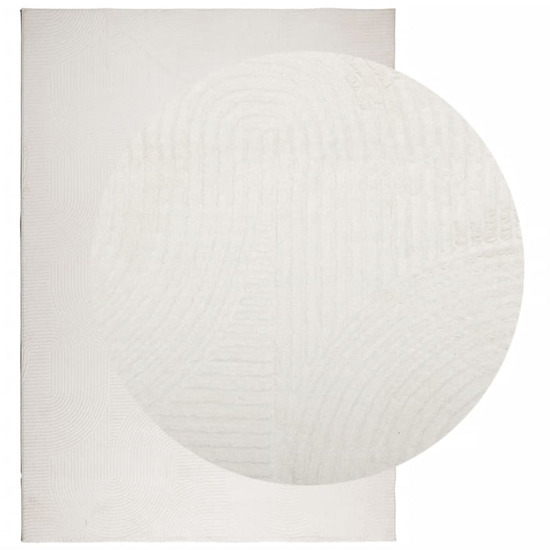 Covor IZA aspect scandinav, cu fire scurte, crem, 140x200 cm
