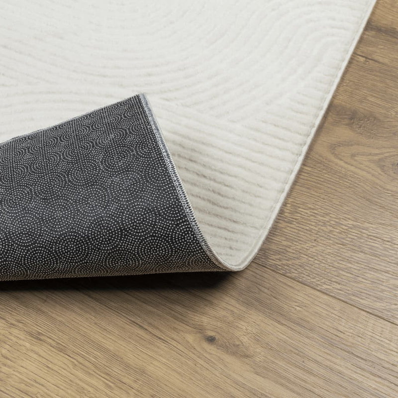 Covor IZA aspect scandinav, cu fire scurte, crem, 140x200 cm