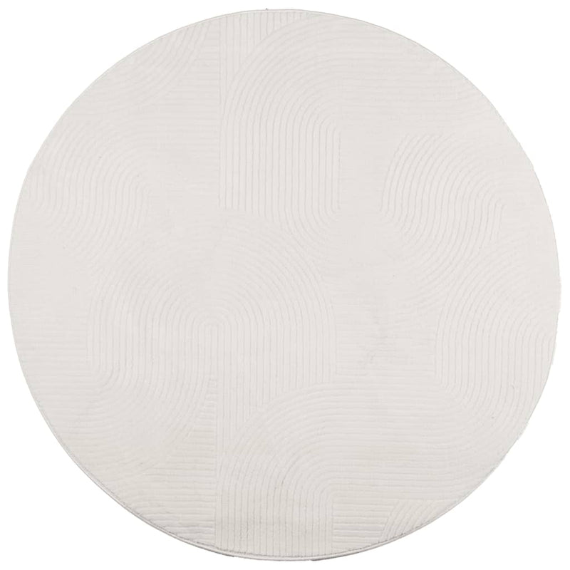 Covor IZA aspect scandinav, cu fire scurte, crem, Ø 80 cm