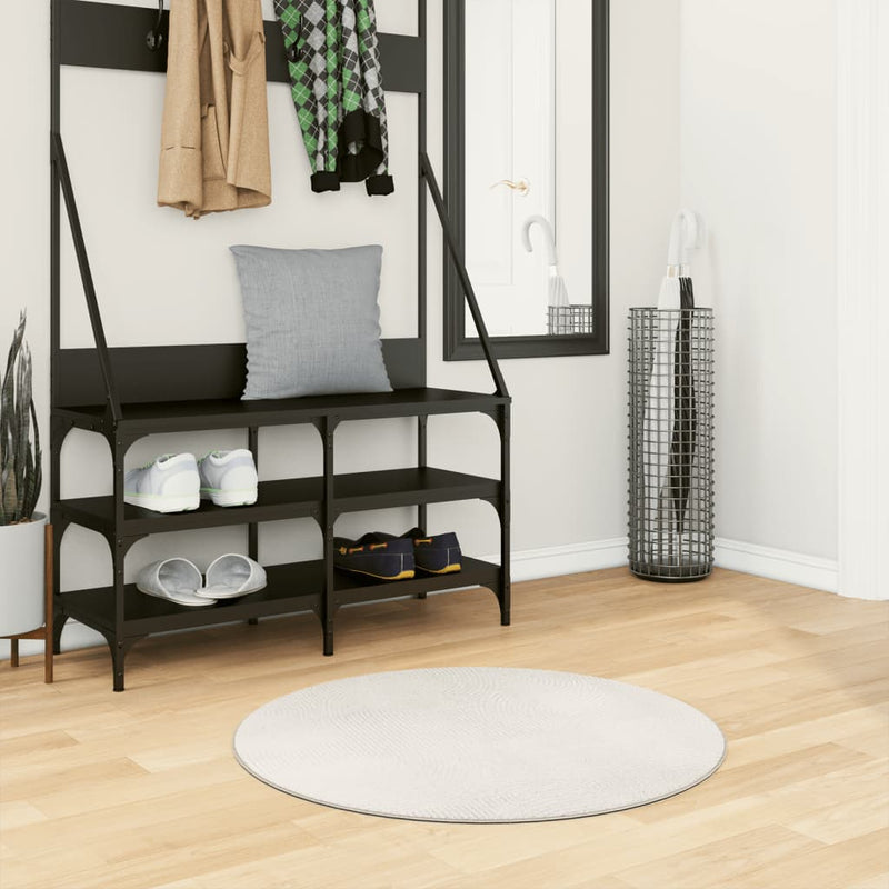 Covor IZA aspect scandinav, cu fire scurte, crem, Ø 80 cm