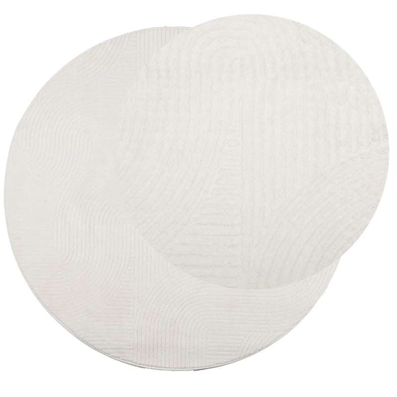 Covor IZA aspect scandinav, cu fire scurte, crem, Ø 100 cm