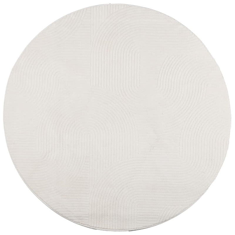Covor IZA aspect scandinav, cu fire scurte, crem, Ø 120 cm
