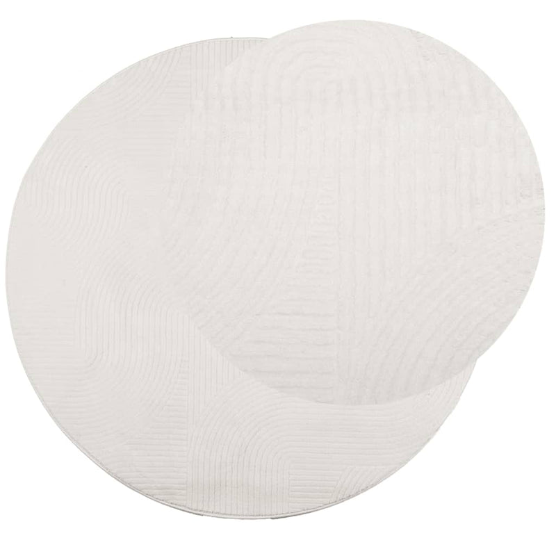 Covor IZA aspect scandinav, cu fire scurte, crem, Ø 120 cm