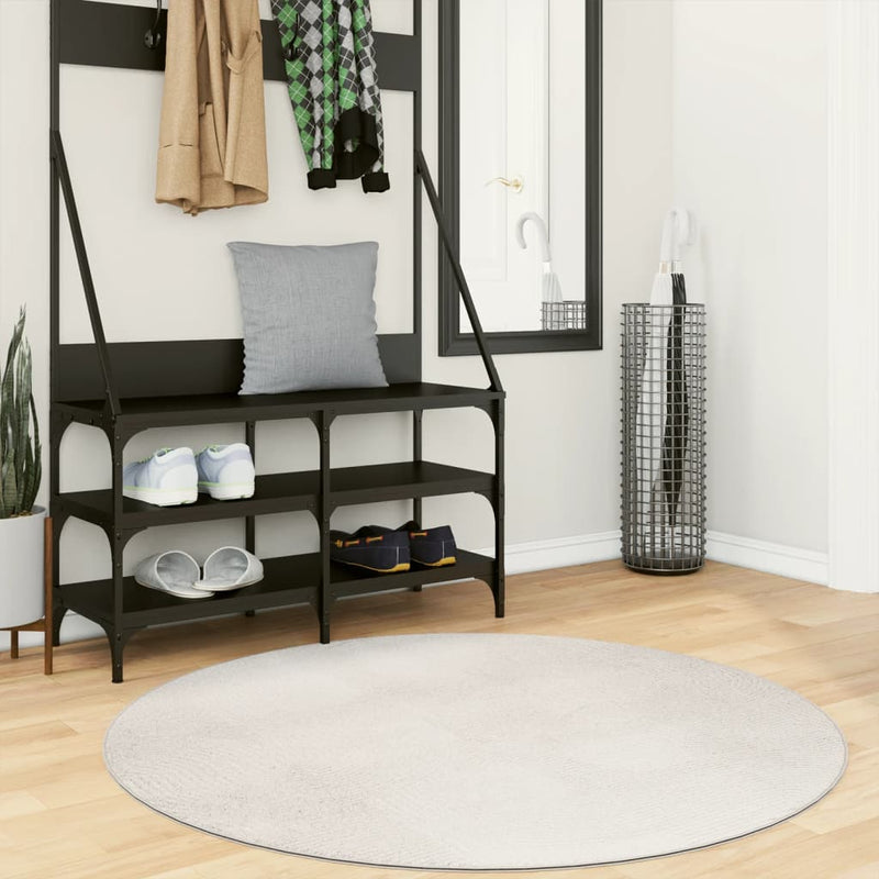 Covor IZA aspect scandinav, cu fire scurte, crem, Ø 120 cm