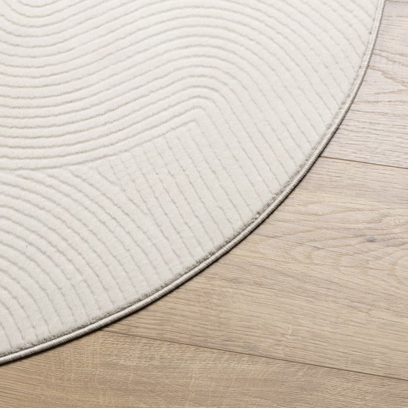 Covor IZA aspect scandinav, cu fire scurte, crem, Ø 160 cm