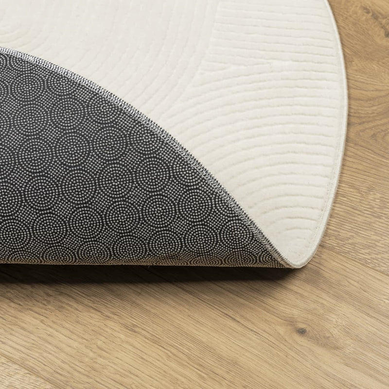 Covor IZA aspect scandinav, cu fire scurte, crem, Ø 160 cm