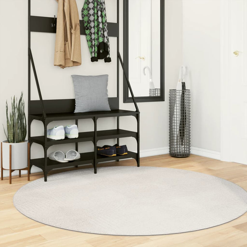 Covor IZA aspect scandinav, cu fire scurte, crem, Ø 160 cm
