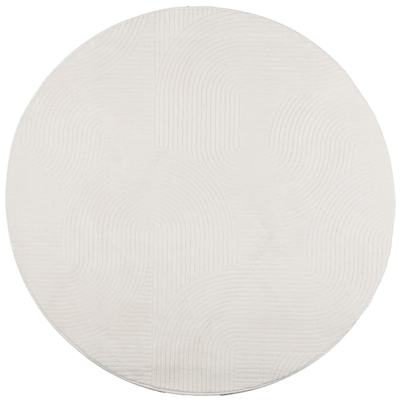 Covor IZA aspect scandinav, cu fire scurte, crem, Ø 200 cm