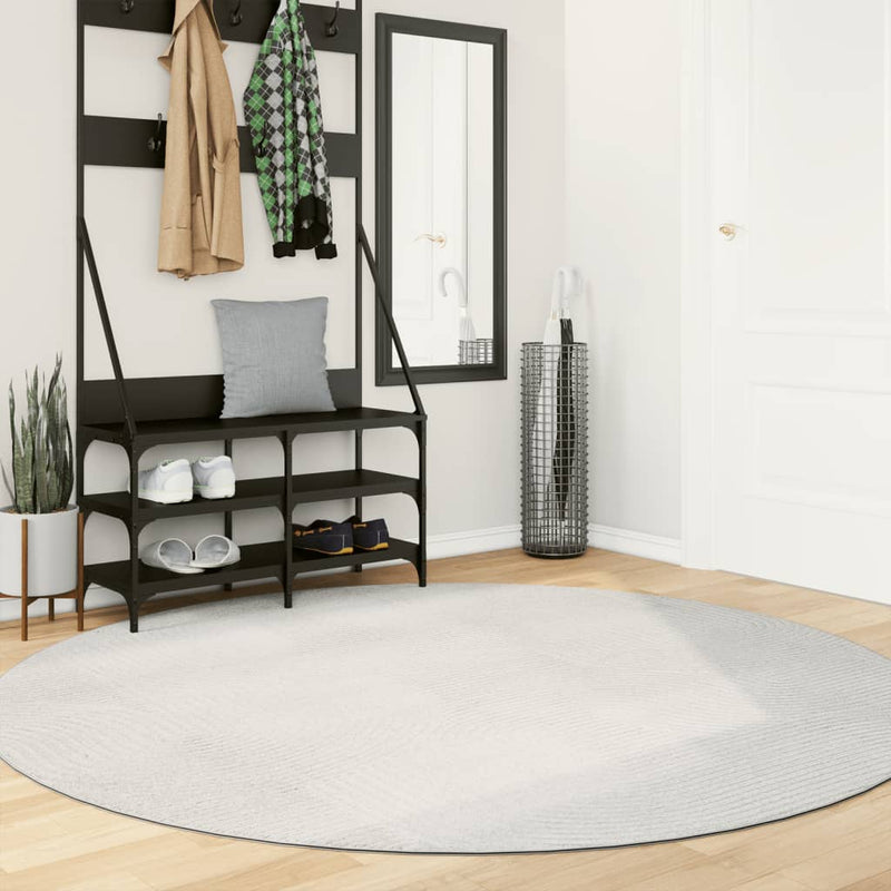 Covor IZA aspect scandinav, cu fire scurte, crem, Ø 200 cm