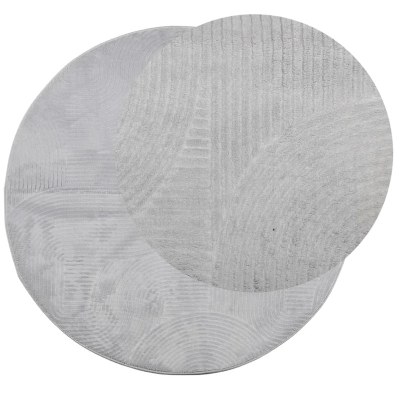 Covor IZA aspect scandinav, cu fire scurte, gri, Ø 100 cm