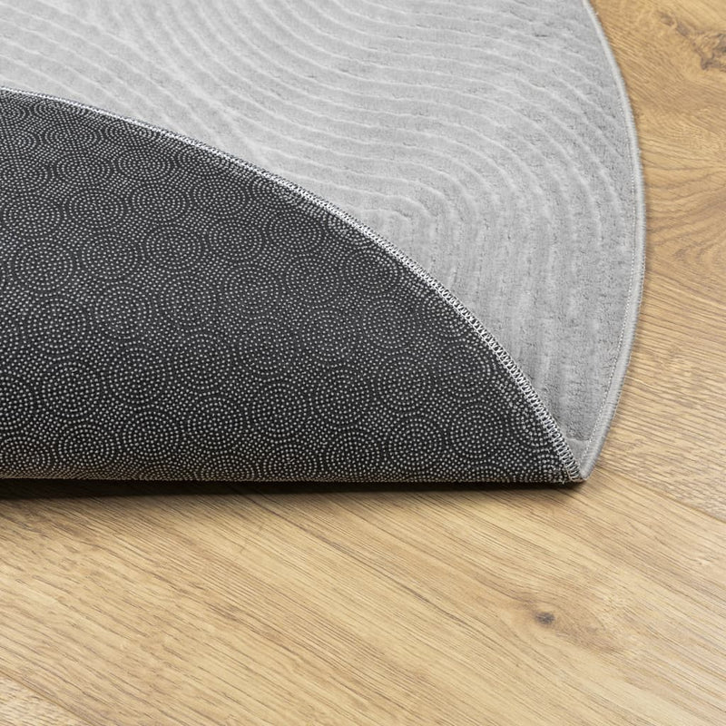 Covor IZA aspect scandinav, cu fire scurte, gri, Ø 100 cm