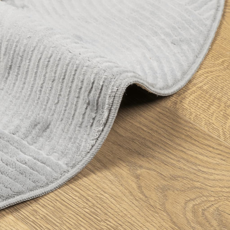 Covor IZA aspect scandinav, cu fire scurte, gri, Ø 100 cm
