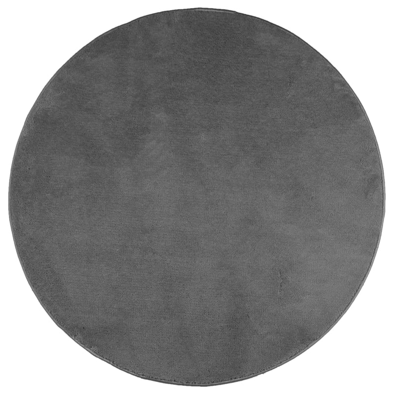 Covor „OVIEDO”, fire scurte, antracit, Ø 160 cm