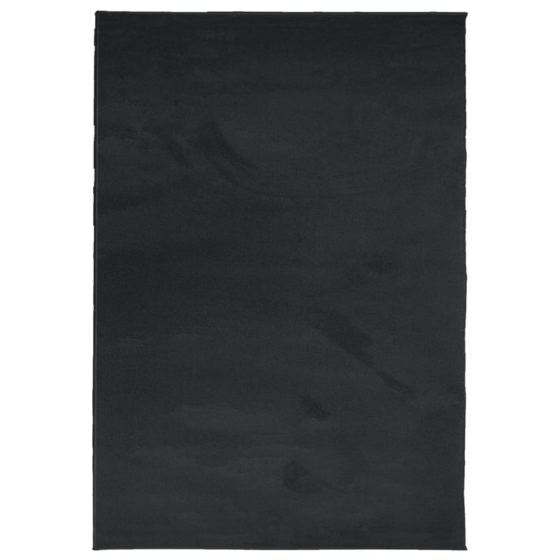 Covor „OVIEDO”, fire scurte, negru, 140x200 cm
