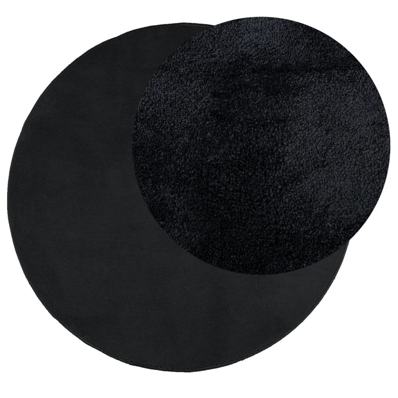 Covor „OVIEDO”, fire scurte, negru, Ø 160 cm