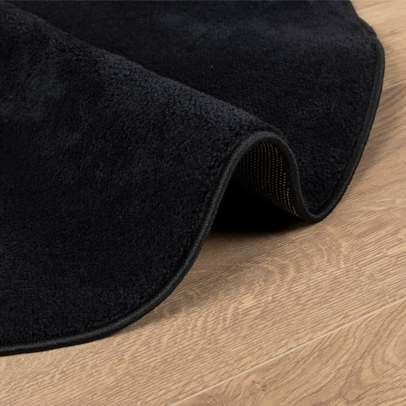 Covor „OVIEDO”, fire scurte, negru, Ø 160 cm