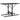 Set bistro cu perne, 3 piese, negru, poliratan