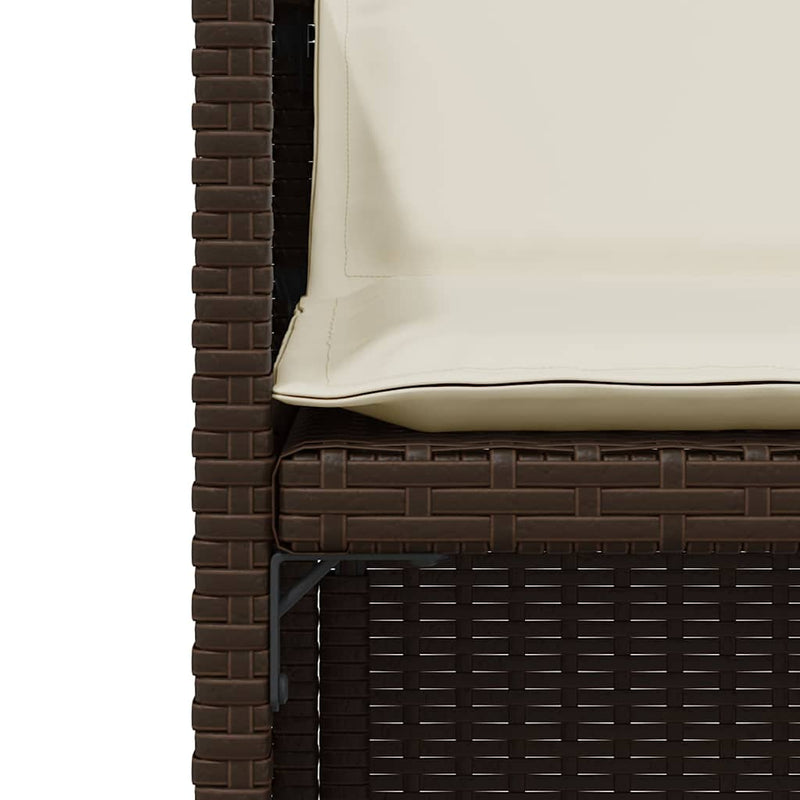 Set bistro cu perne, 3 piese, maro, poliratan