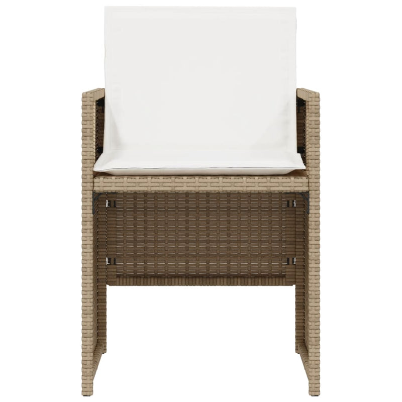 Set bistro cu perne, 3 piese, bej, poliratan