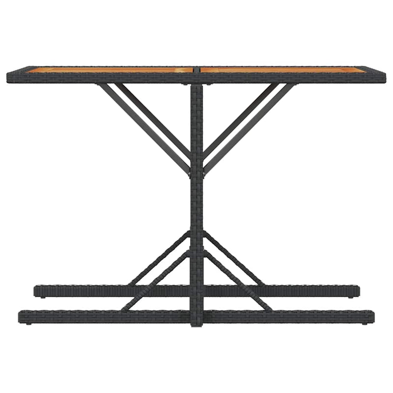 Set bistro cu perne, 3 piese, negru, poliratan