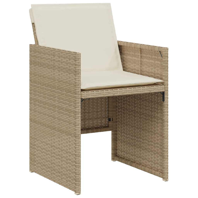 Set bistro cu perne, 3 piese, bej, poliratan